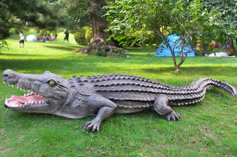 Fiberglass crocodile sculpture