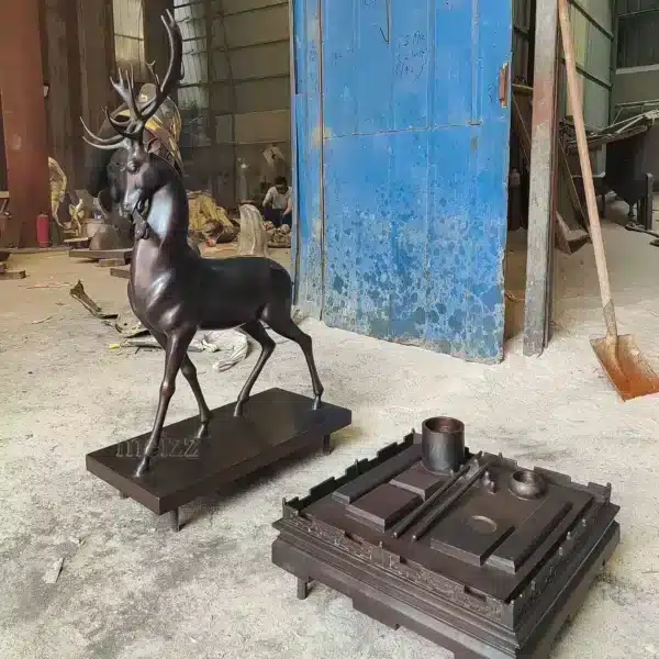life size stag garden ornament bronze deer statue