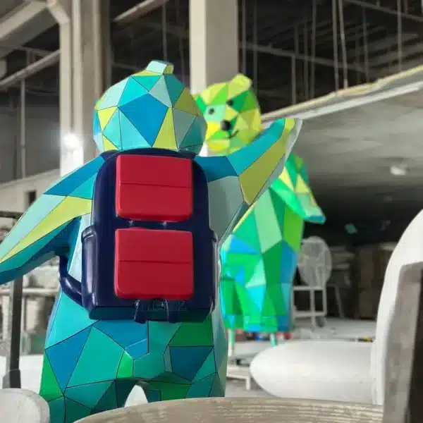 Stainless Steel Geometric Bear Sculpture