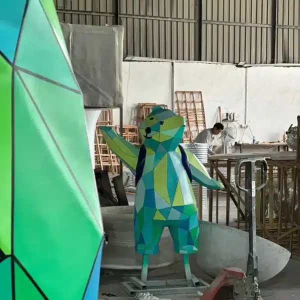 Stainless Steel Geometric Bear Sculpture