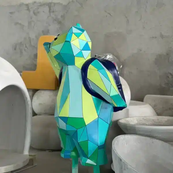 Stainless Steel Geometric Bear Sculpture