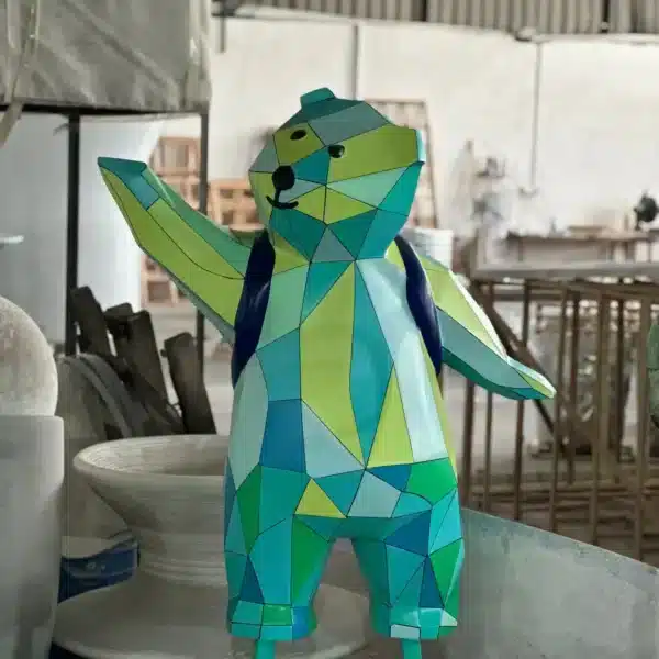 Stainless Steel Geometric Bear Sculpture