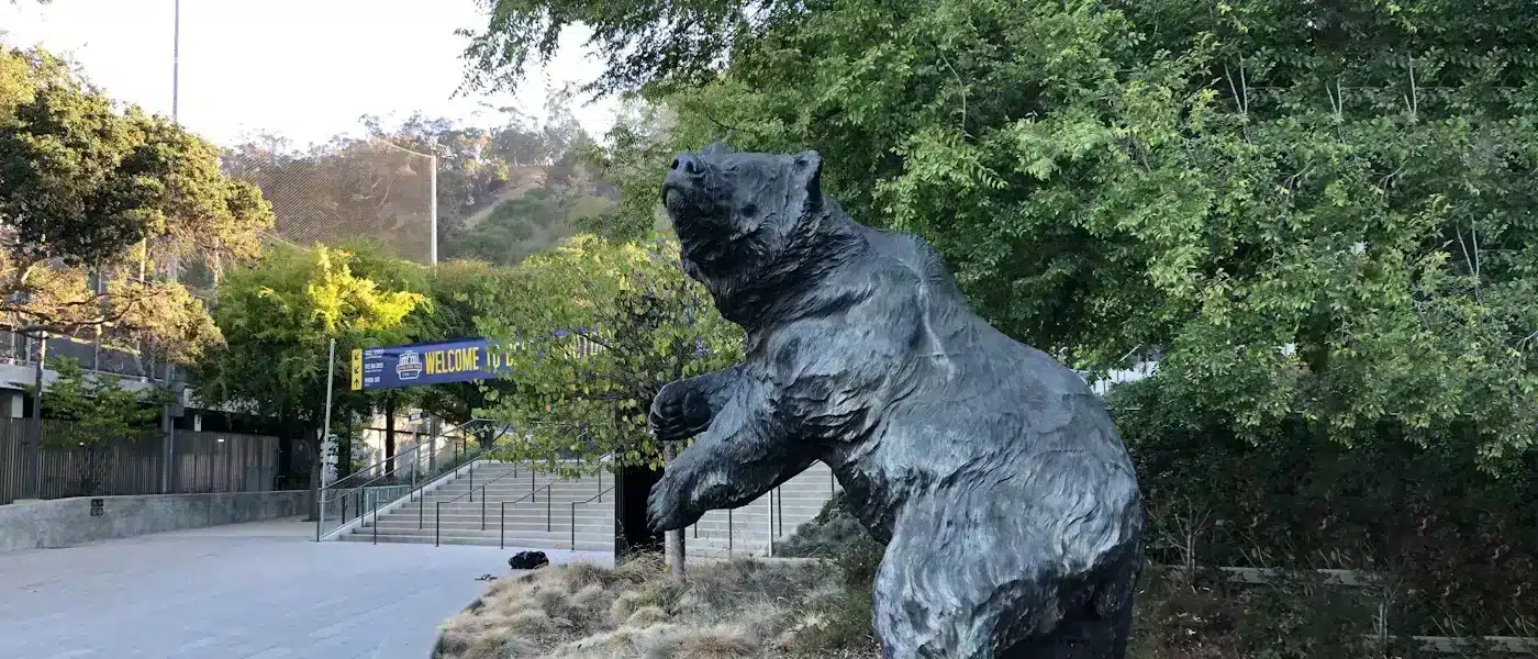 Stainless steel geometric bear sculpture