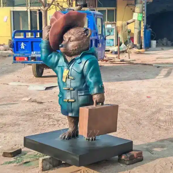 bronze paddington bear statue