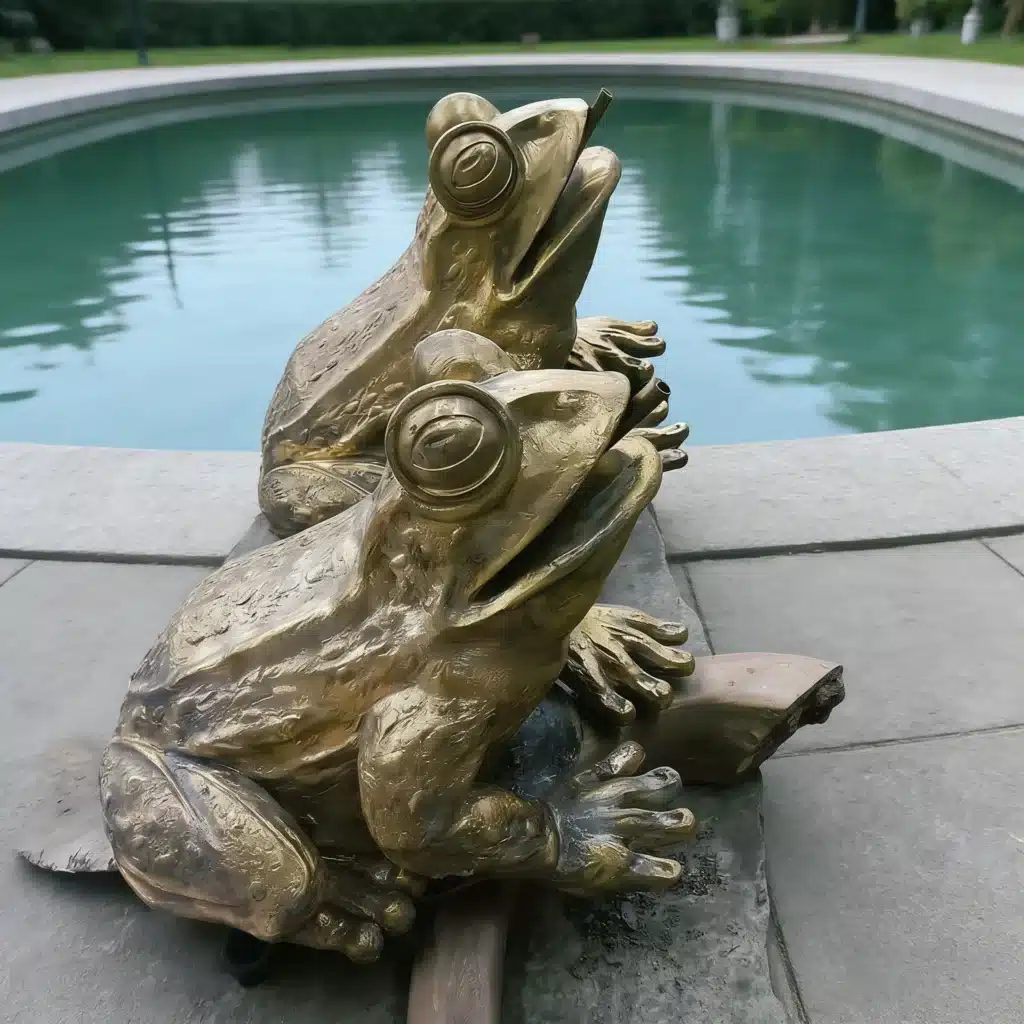 Frog Statues Near Water Features
