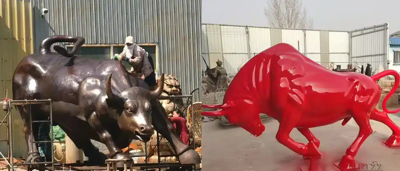 Bronze vs Fiberglass Bull Statue