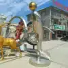 Modern Stainless Steel Dolphin Sculpture – Mirror Polished Jumping Dolphin Statue