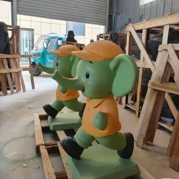 Fiberglass cartoon elephant sculpture