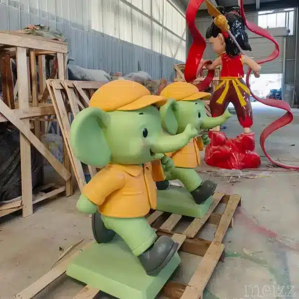 Fiberglass cartoon elephant sculpture