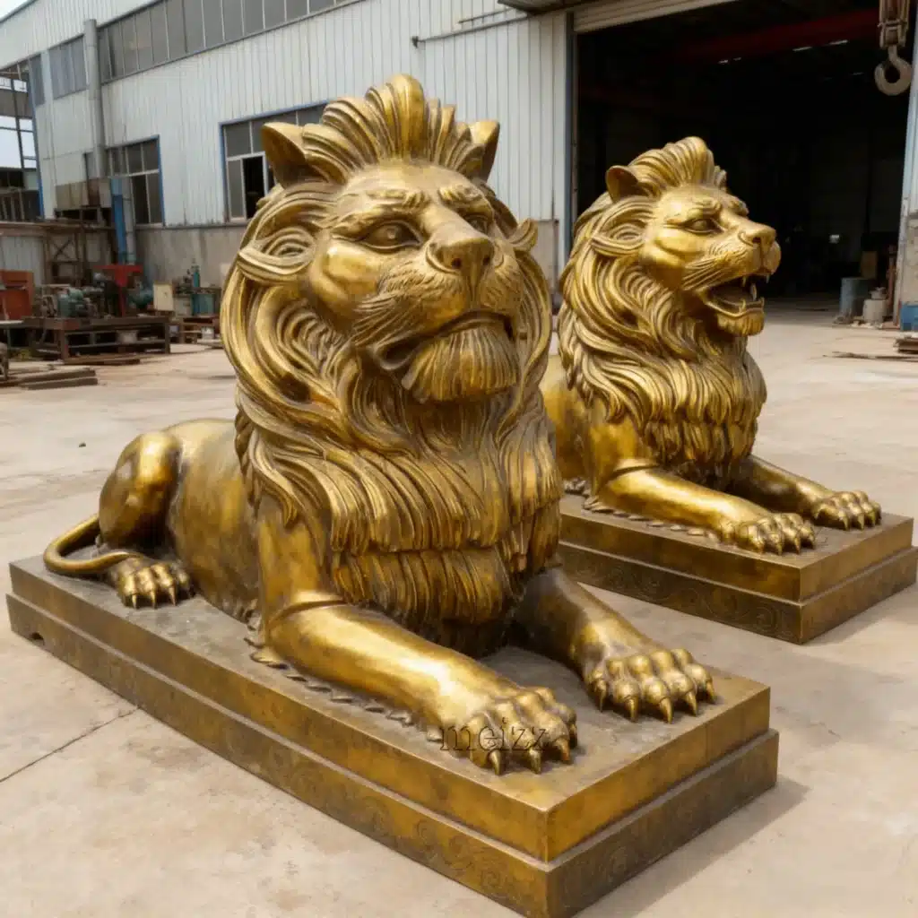 bronze lion statue for entrance