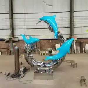 modern dolphin sculpture for outdoor