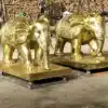 A Pair of Large Brass Elephant Figurines