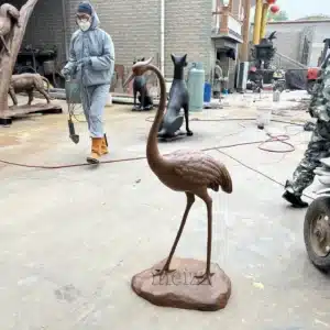 Bronze Crane Sculpture Pair for Garden 1 Bronze Crane Sculpture Pair for Garden