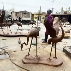 Bronze Crane Sculpture Pair for Garden Bronze Crane Sculpture Pair for Garden