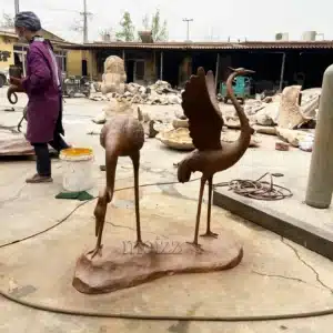 Bronze Crane Sculpture Pair for Garden 4 Bronze Crane Sculpture Pair for Garden