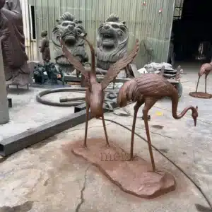 Bronze Crane Sculpture Pair for Garden 5 Bronze Crane Sculpture Pair for Garden