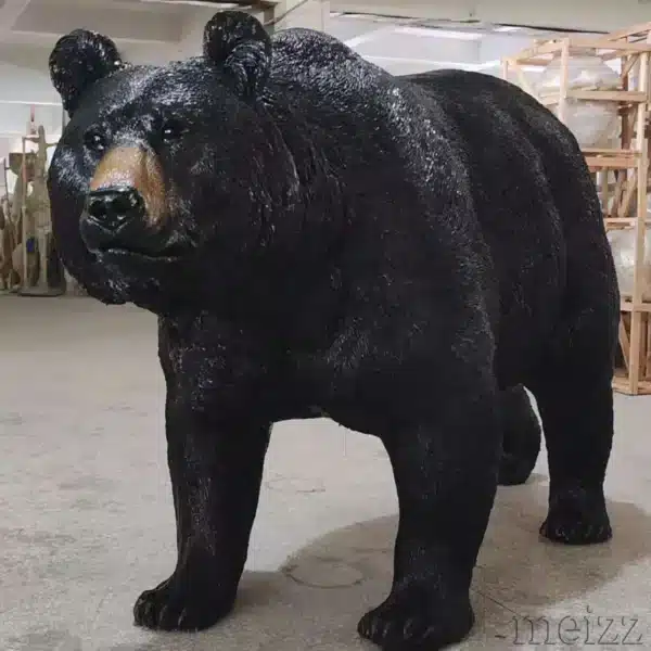 Life-size Standing Black Bear Sculpture