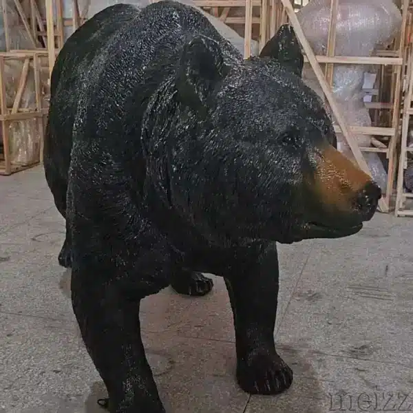 Life-size Standing Black Bear Sculpture