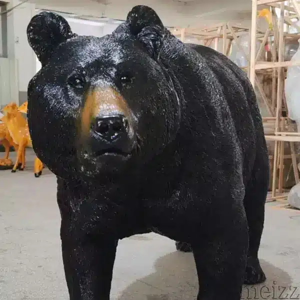 Life-size Standing Black Bear Sculpture