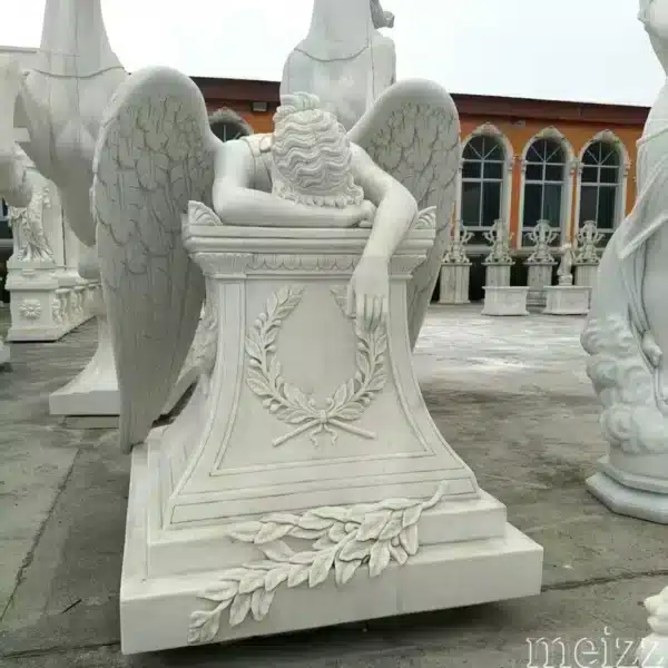 Marble Angel of Grief Monument Statue