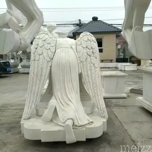 Marble Angel of Grief Monument Statue