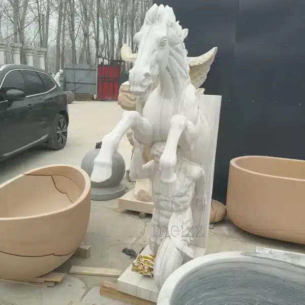 Marble Horse Sculpture for Outdoor Garden