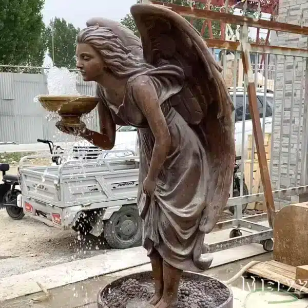 bronze cherub fountain statue