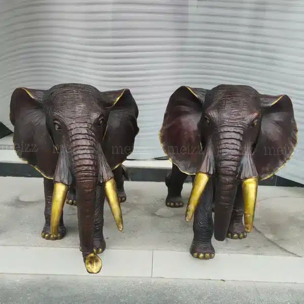 small brass elephant statue