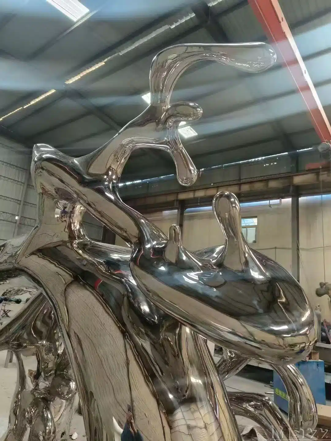 Abstract Metal Wave Sculpture