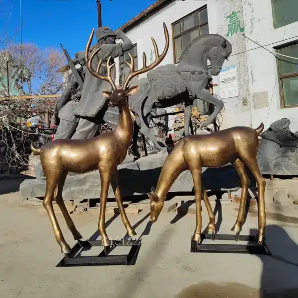 Bronze Deer Statue Set Outdoor