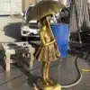 Bronze Fountain Statue: Girl with an Umbrella