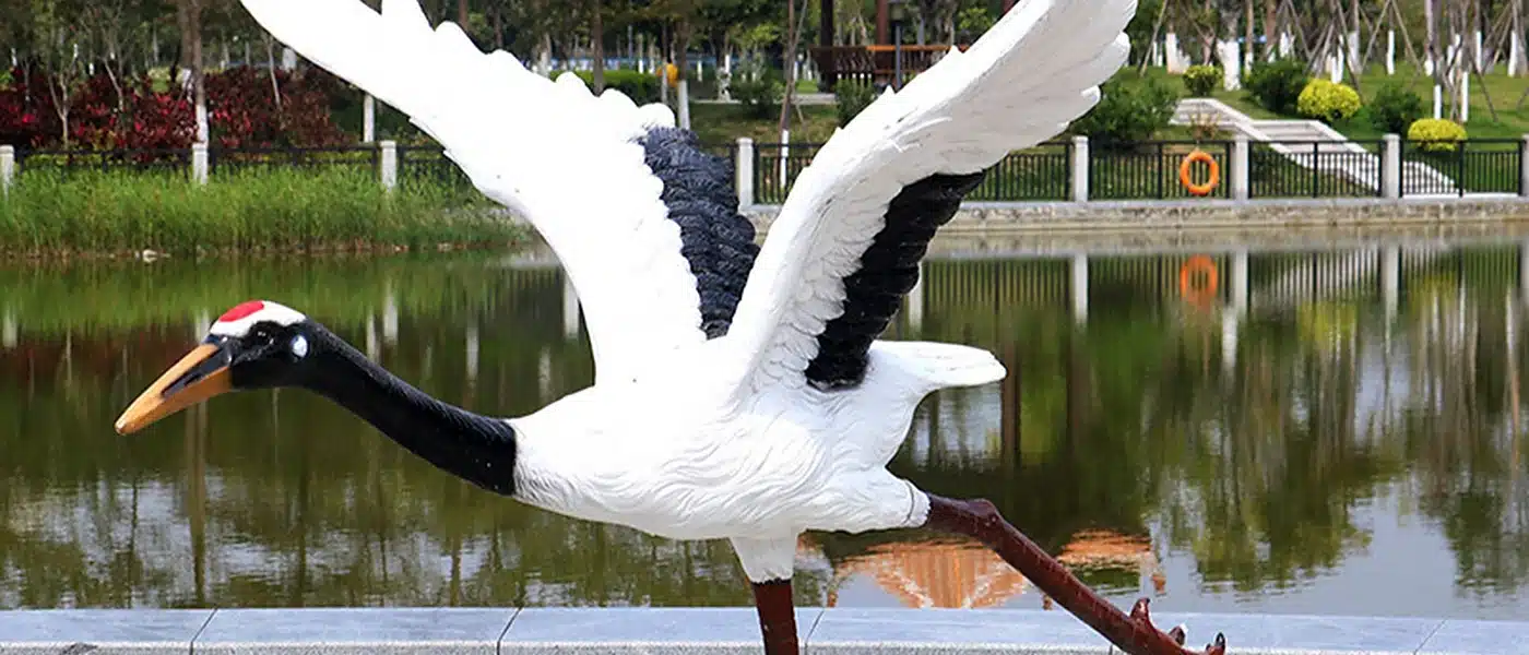Fiberglass Crane Sculpture