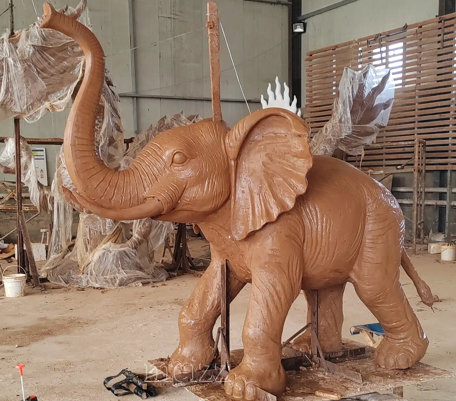 Life Size Outdoor Cast Copper Elephant Garden Sculpture