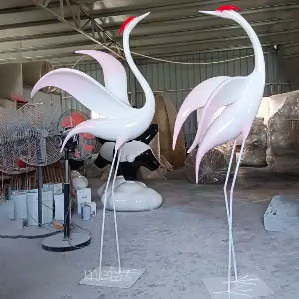 Outdoor Crane Sculpture