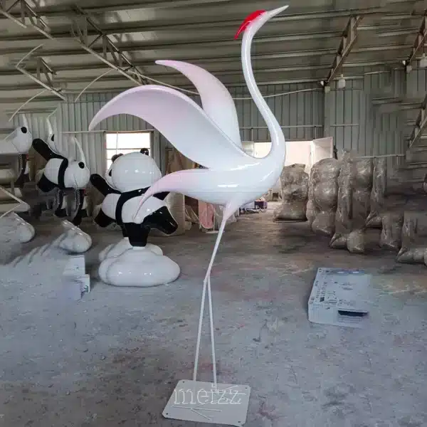 Outdoor Crane Sculpture