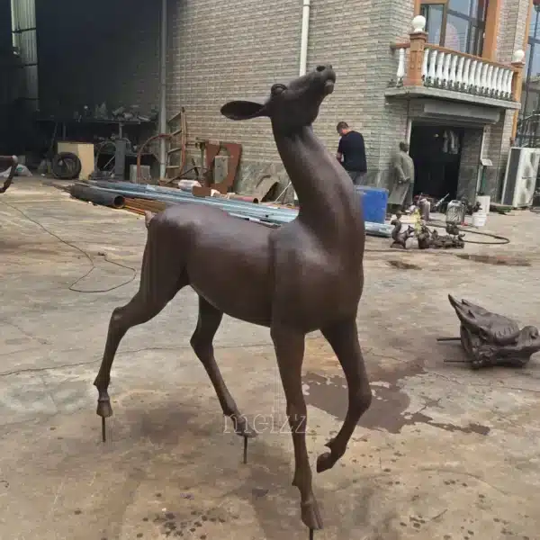 life size bronze deer sculpture