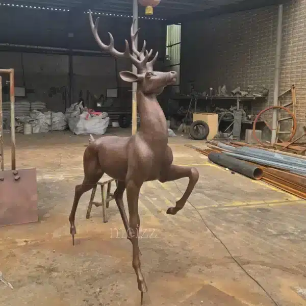 life size bronze deer sculpture