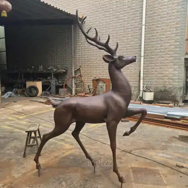 life size bronze deer sculpture