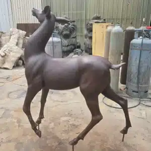 life size bronze deer sculpture