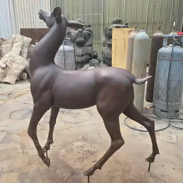 life size bronze deer sculpture