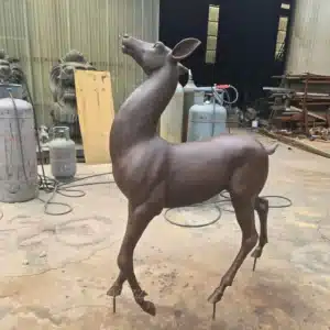 life size bronze deer sculpture