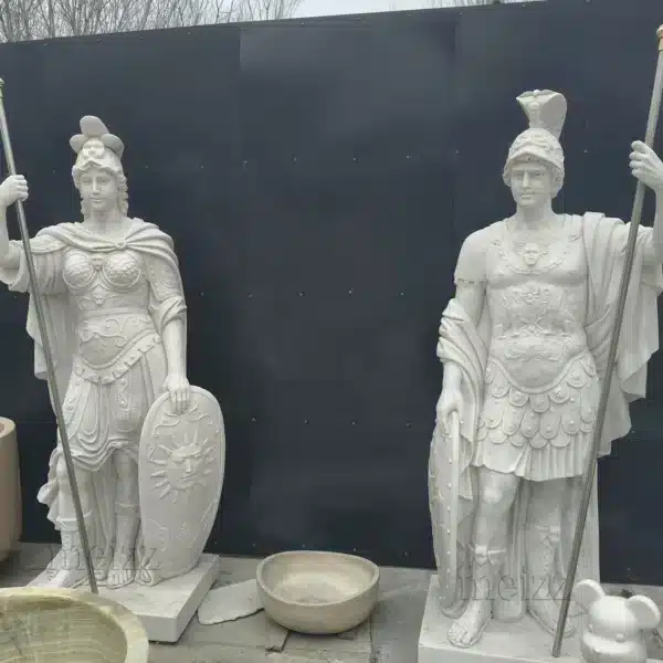 Marble Roman Warrior Statues