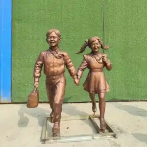 Bronze Children Walking to School Sculpture Bronze Children Walking to School Sculpture