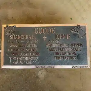 Custom Bronze Headstone Plaque