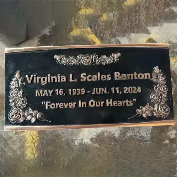 Custom Bronze Memorial Plaque