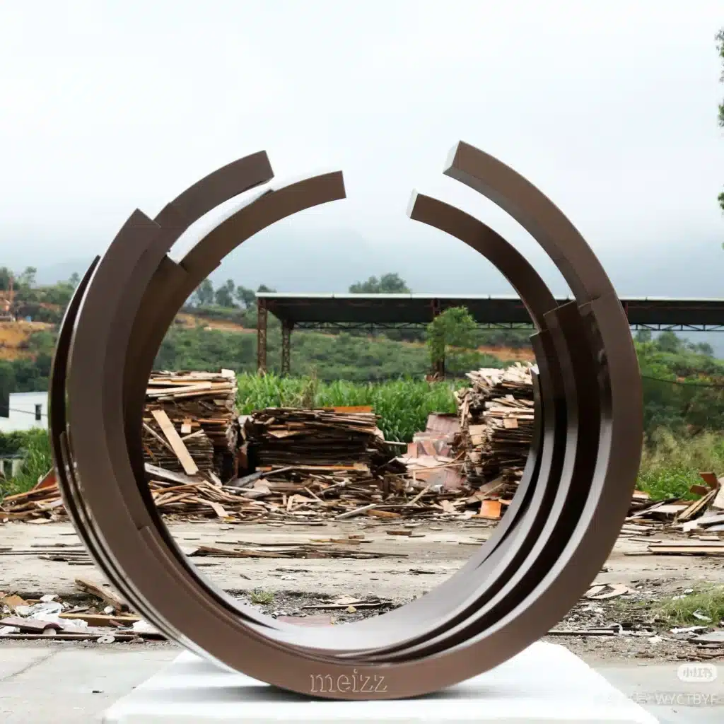 Outdoor stainless steel abstract sculptures