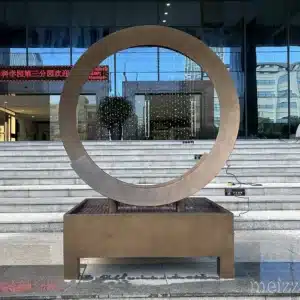 Stainless Steel Ring Fountain Sculpture