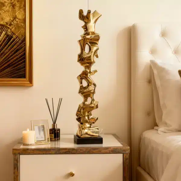 gold abstract stainless steel sculpture