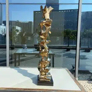 gold abstract stainless steel sculpture 4 gold abstract stainless steel sculpture