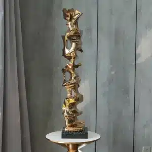 gold abstract stainless steel sculpture1